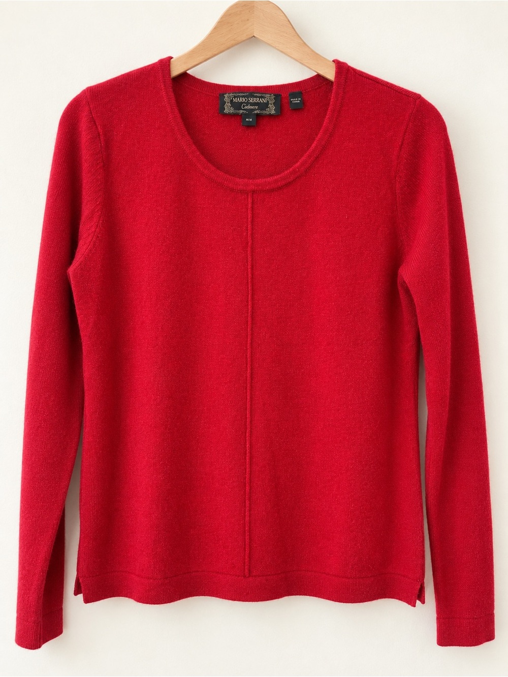 Mario Serrani Red 100% Cashmere Scoop Neck Sweater Size M